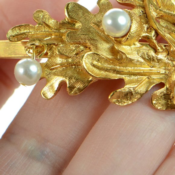 Oscar de la Renta Gold Tone Acorn Headband main image 5